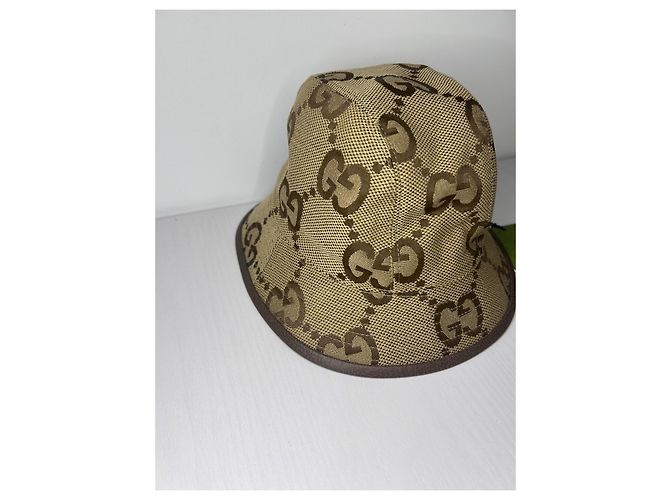 Cappello Bob Gucci Jumbo Beige in Cotone - vista 3