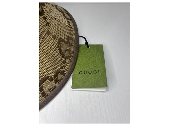 Cappello Bob Gucci Jumbo Beige in Cotone - vista 4