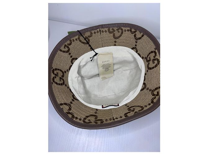 Cappello Bob Gucci Jumbo Beige in Cotone - vista 5