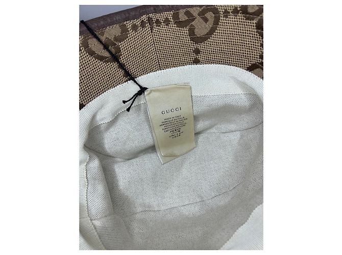 Cappello Bob Gucci Jumbo Beige in Cotone - vista 6
