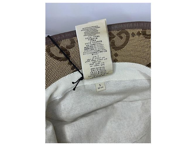 Cappello Bob Gucci Jumbo Beige in Cotone - vista 7