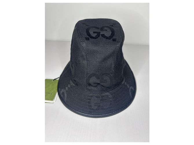 Cappello Bob Gucci Jumbo Nero in Cotone - vista 2