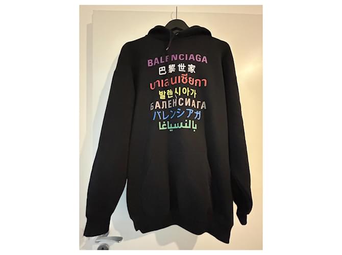 Balenciaga Mehrsprachiger Pullover Schwarz - Ansicht 2