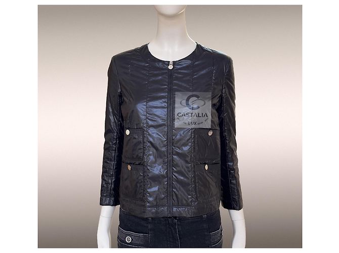Chanel Ikonische schwarze leichte Pufferjacke 34 FR - Ansicht 6