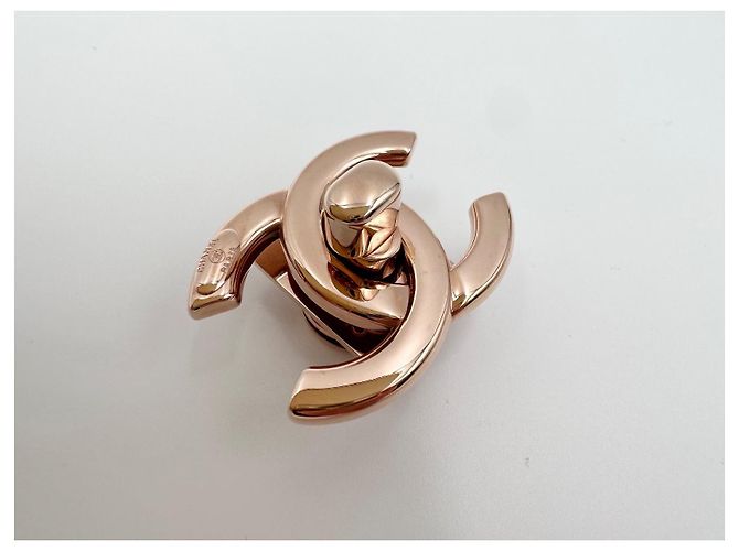 CHANEL chiusura  CC turnlock oro rosa D'oro - vista 4