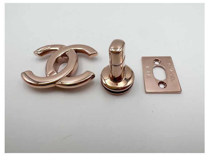CHANEL chiusura  CC turnlock oro rosa D'oro - vista 5