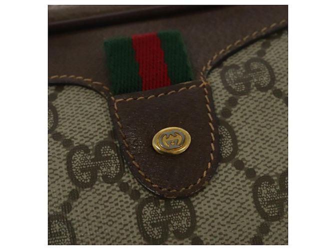 Borsa a Spalla Gucci GG Supreme Web Sherry Line PVC Beige 156 02 066 Auth bs27644 D'oro - vista 14