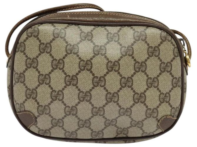 Borsa a Spalla Gucci GG Supreme Web Sherry Line PVC Beige 156 02 066 Auth bs27644 D'oro - vista 3