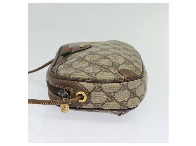 Borsa a Spalla Gucci GG Supreme Web Sherry Line PVC Beige 156 02 066 Auth bs27644 D'oro - vista 4