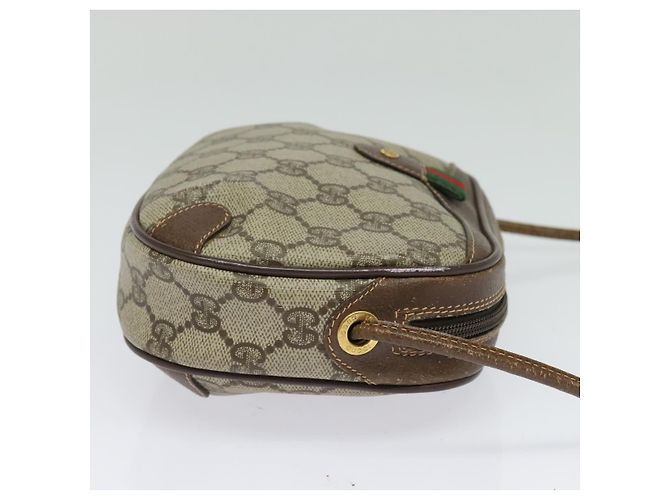 Borsa a Spalla Gucci GG Supreme Web Sherry Line PVC Beige 156 02 066 Auth bs27644 D'oro - vista 5
