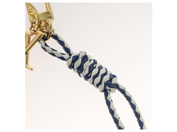 LOUIS VUITTON Charm Nautical Knots Pelle Blu Bianco oro M01816 LV Auth 131098 D'oro - vista 5