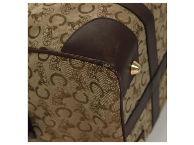 Céline Borsa Boston Celine C Sulky in tela marrone e oro Auth gh343 D'oro - vista 10