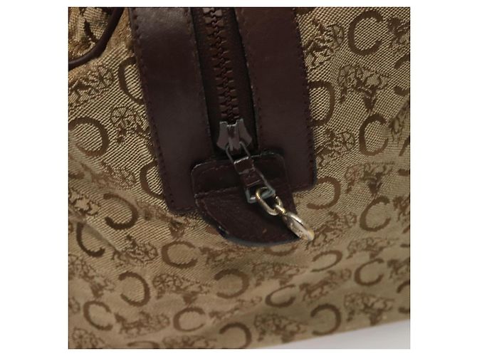 Céline Borsa Boston Celine C Sulky in tela marrone e oro Auth gh343 D'oro - vista 14