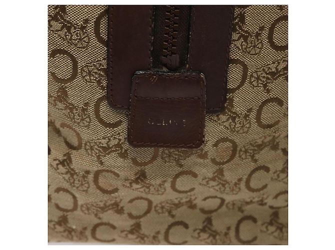 Céline Borsa Boston Celine C Sulky in tela marrone e oro Auth gh343 D'oro - vista 15