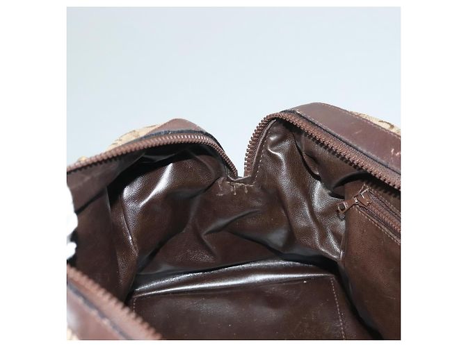 Céline Borsa Boston Celine C Sulky in tela marrone e oro Auth gh343 D'oro - vista 19