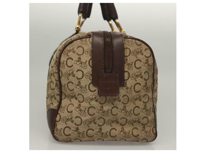 Céline Borsa Boston Celine C Sulky in tela marrone e oro Auth gh343 D'oro - vista 4