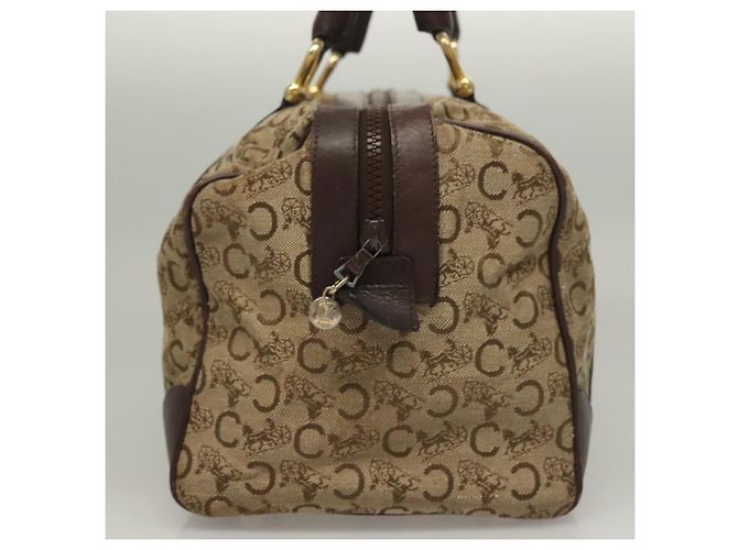 Céline Borsa Boston Celine C Sulky in tela marrone e oro Auth gh343 D'oro - vista 5