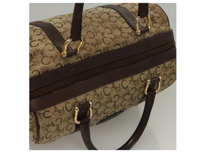 Céline Borsa Boston Celine C Sulky in tela marrone e oro Auth gh343 D'oro - vista 6