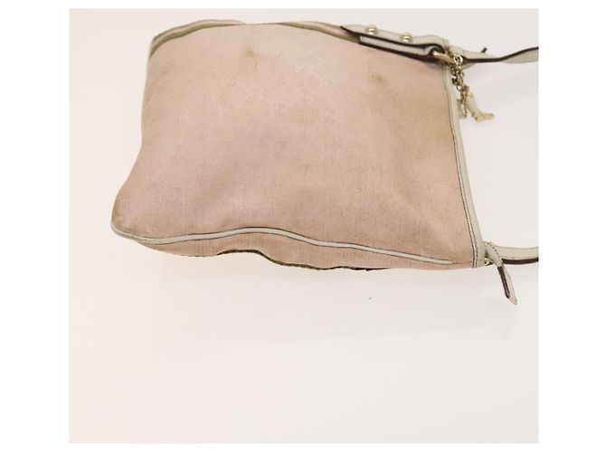 Borsa a Spalla Gucci GG Canvas Sherry Line Rosa Oro Auth 128997 D'oro - vista 4