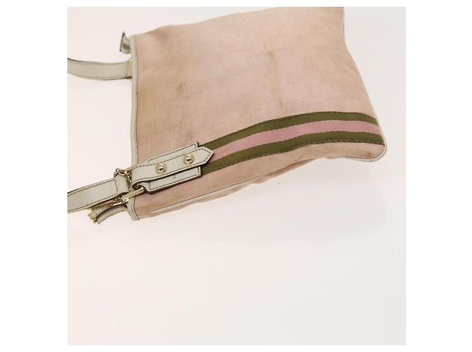 Borsa a Spalla Gucci GG Canvas Sherry Line Rosa Oro Auth 128997 D'oro - vista 5