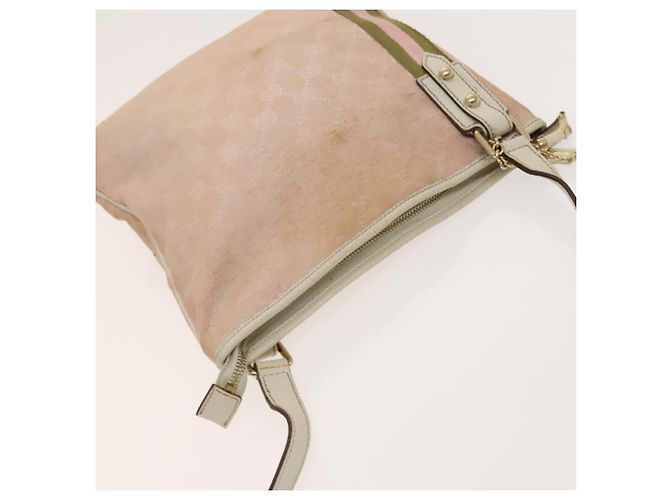 Borsa a Spalla Gucci GG Canvas Sherry Line Rosa Oro Auth 128997 D'oro - vista 6