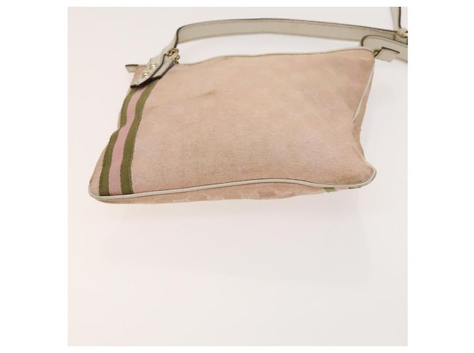 Borsa a Spalla Gucci GG Canvas Sherry Line Rosa Oro Auth 128997 D'oro - vista 9