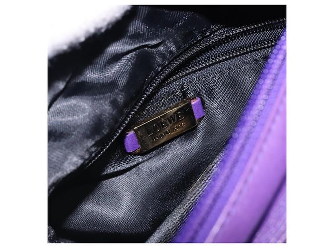 LOEWE Borsa a Spalla Anagram Pelle Viola Oro Auth bs27640 D'oro Porpora - vista 11