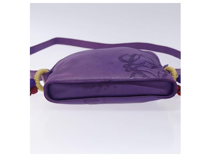LOEWE Borsa a Spalla Anagram Pelle Viola Oro Auth bs27640 D'oro Porpora - vista 5