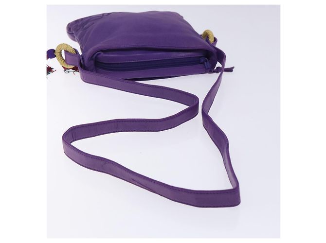 LOEWE Borsa a Spalla Anagram Pelle Viola Oro Auth bs27640 D'oro Porpora - vista 7
