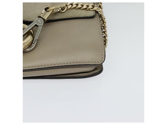 Chloé Borsa a Spalla Chloe Fay in Pelle Scamosciata Oro Beige Auth gh270 D'oro - vista 11