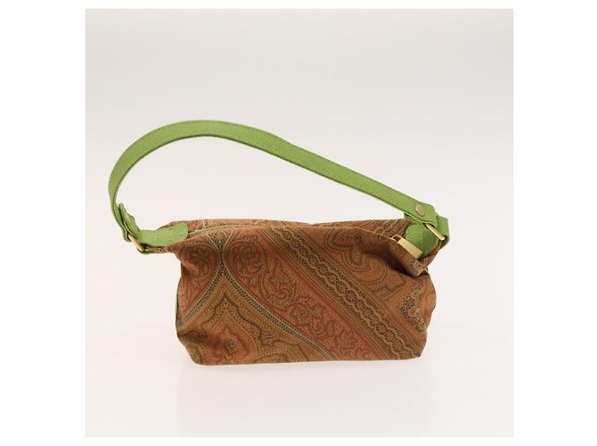 Borsa a tracolla ETRO Paisley in PVC e tela, set da 2, Verde Marrone Auth BA3734 - vista 11