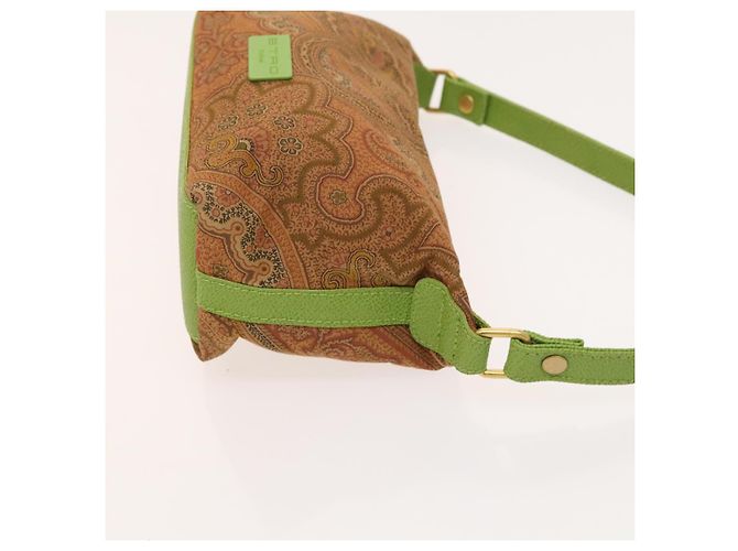 Borsa a tracolla ETRO Paisley in PVC e tela, set da 2, Verde Marrone Auth BA3734 - vista 12