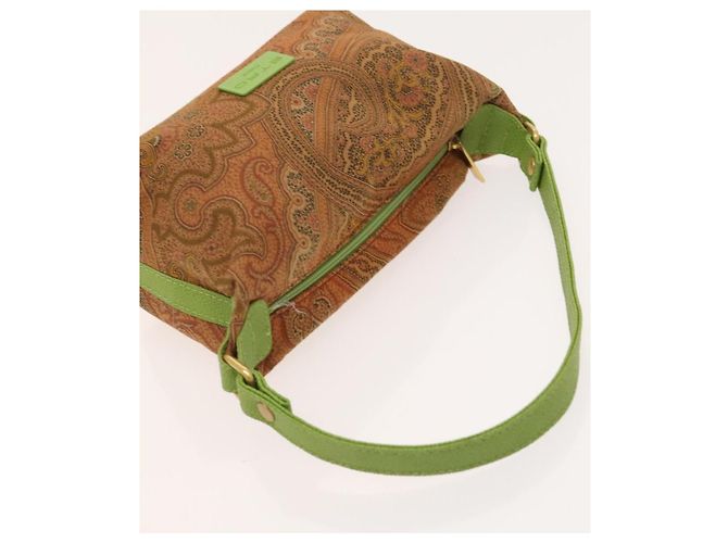 Borsa a tracolla ETRO Paisley in PVC e tela, set da 2, Verde Marrone Auth BA3734 - vista 13