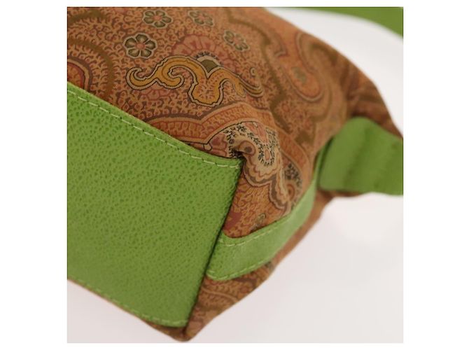 Borsa a tracolla ETRO Paisley in PVC e tela, set da 2, Verde Marrone Auth BA3734 - vista 16