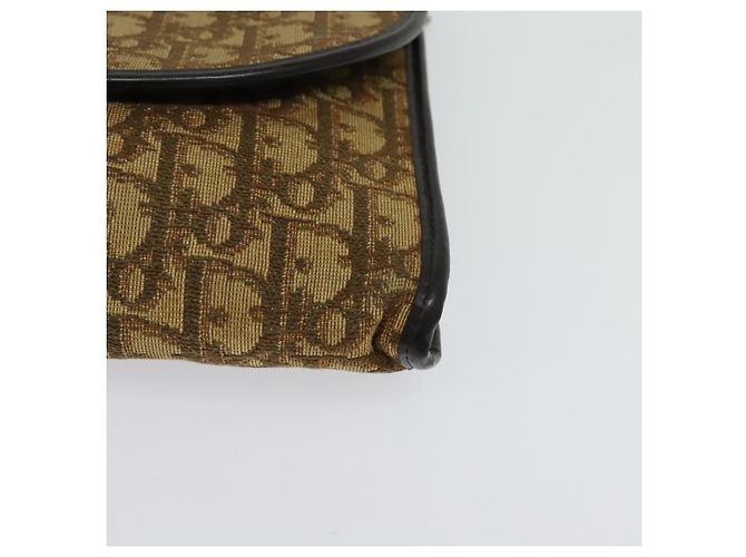 Borsa a spalla in tela Trotter Christian Dior con catena marrone Auth 131653 - vista 11