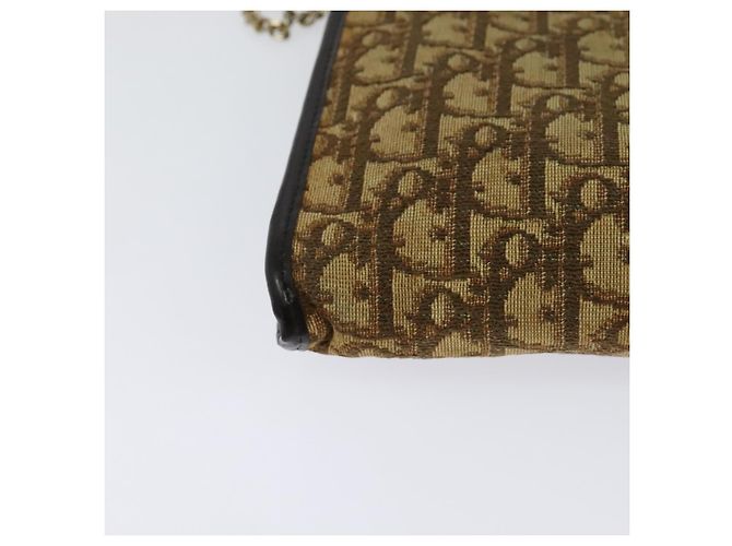 Borsa a spalla in tela Trotter Christian Dior con catena marrone Auth 131653 - vista 12