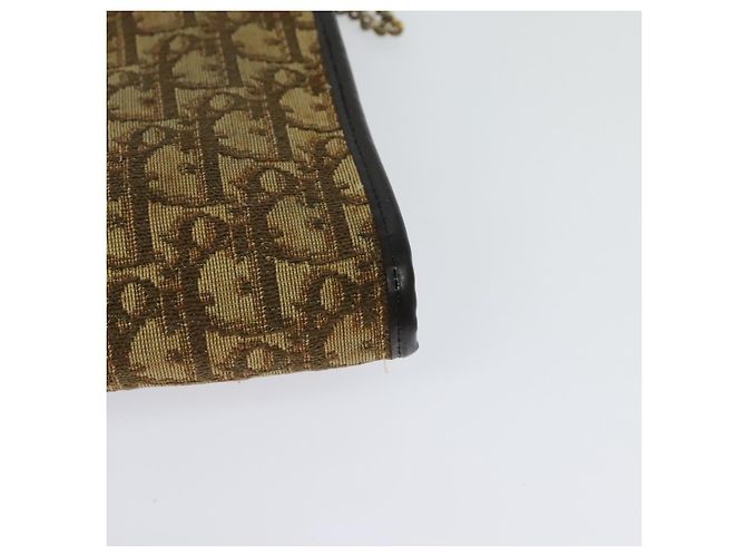 Borsa a spalla in tela Trotter Christian Dior con catena marrone Auth 131653 - vista 13
