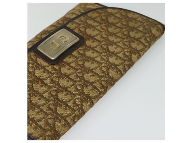 Borsa a spalla in tela Trotter Christian Dior con catena marrone Auth 131653 - vista 6