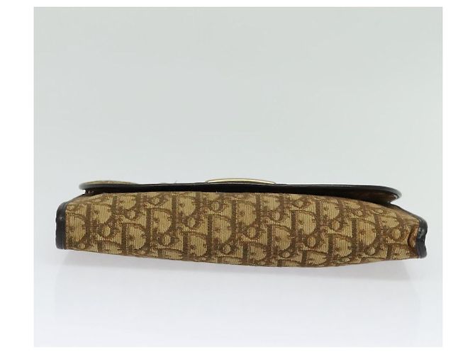 Borsa a spalla in tela Trotter Christian Dior con catena marrone Auth 131653 - vista 9