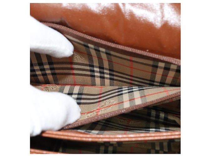 Autre Marque Borsa a Spalla Burberrys in Pelle Marrone Oro Auth ep9710 D'oro - vista 12