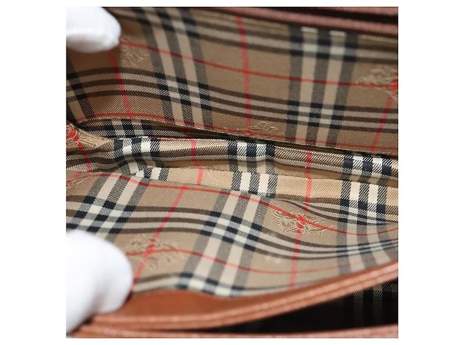 Autre Marque Borsa a Spalla Burberrys in Pelle Marrone Oro Auth ep9710 D'oro - vista 20