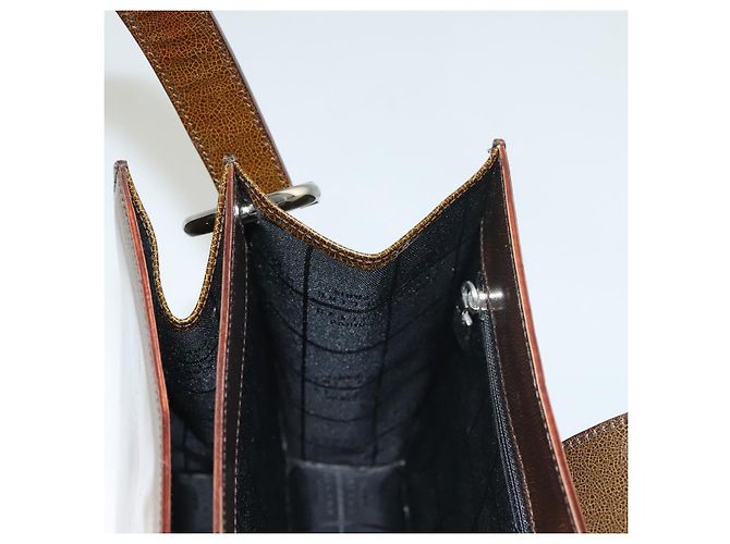 Céline Borsa a Spalla CELINE Pelle Verniciata Khaki Argento Auth ep9681 Cachi - vista 18