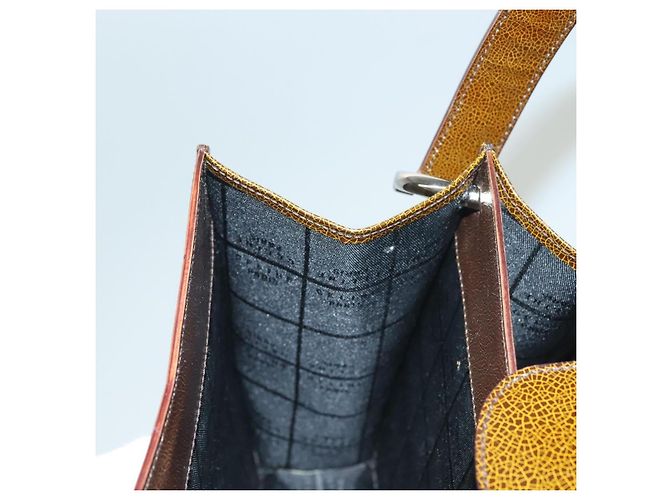 Céline Borsa a Spalla CELINE Pelle Verniciata Khaki Argento Auth ep9681 Cachi - vista 20