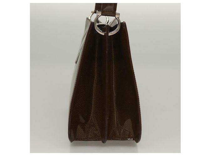 Céline Borsa a Spalla CELINE Pelle Verniciata Khaki Argento Auth ep9681 Cachi - vista 5