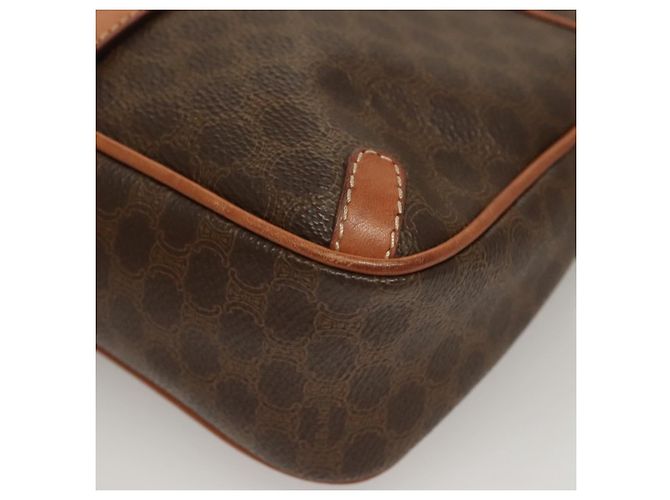 Céline Borsa a Spalla in Tela Macadam CELINE in Pelle PVC Marrone Oro Auth ep9704 D'oro - vista 11