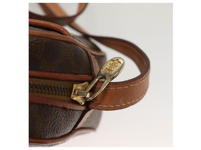 Céline Borsa a Spalla in Tela Macadam CELINE in Pelle PVC Marrone Oro Auth ep9704 D'oro - vista 14