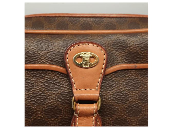 Céline Borsa a Spalla in Tela Macadam CELINE in Pelle PVC Marrone Oro Auth ep9704 D'oro - vista 15