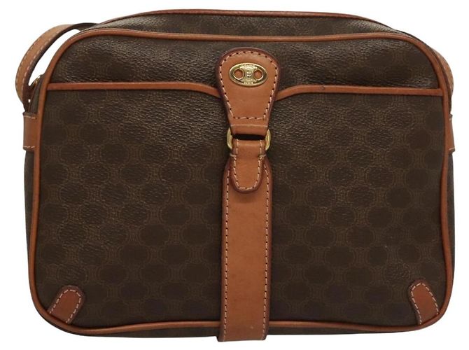 Céline Borsa a Spalla in Tela Macadam CELINE in Pelle PVC Marrone Oro Auth ep9704 D'oro - vista 2