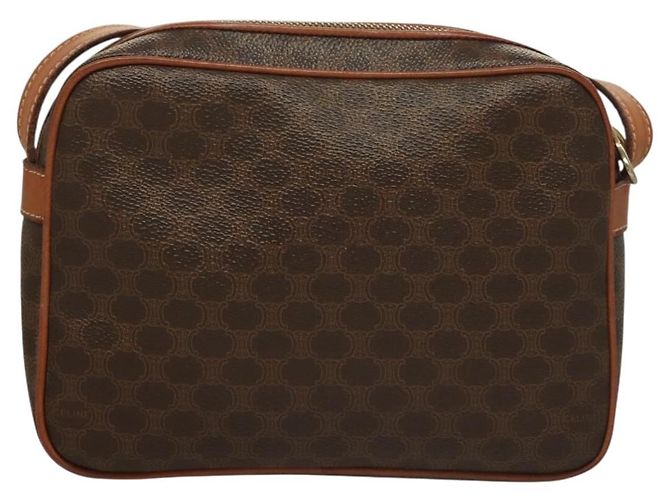 Céline Borsa a Spalla in Tela Macadam CELINE in Pelle PVC Marrone Oro Auth ep9704 D'oro - vista 3