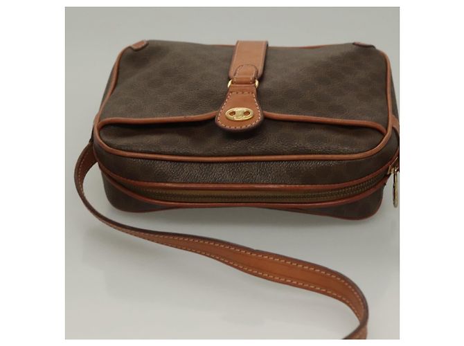 Céline Borsa a Spalla in Tela Macadam CELINE in Pelle PVC Marrone Oro Auth ep9704 D'oro - vista 6
